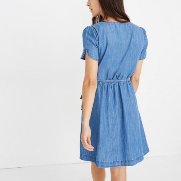 NWT Madewell Denim Wrap Spring Dress Small - Picture 4 of 11